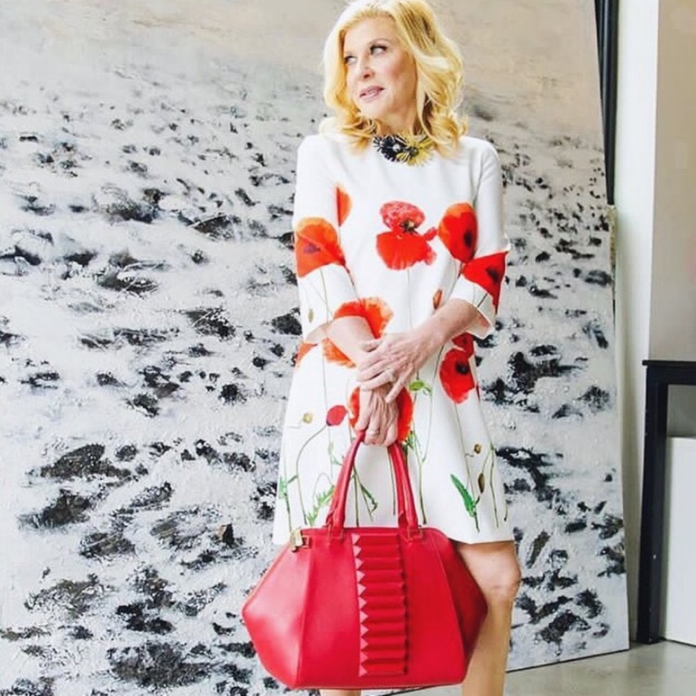 Kristina George red leather top handle handbag - Picture 6 of 8